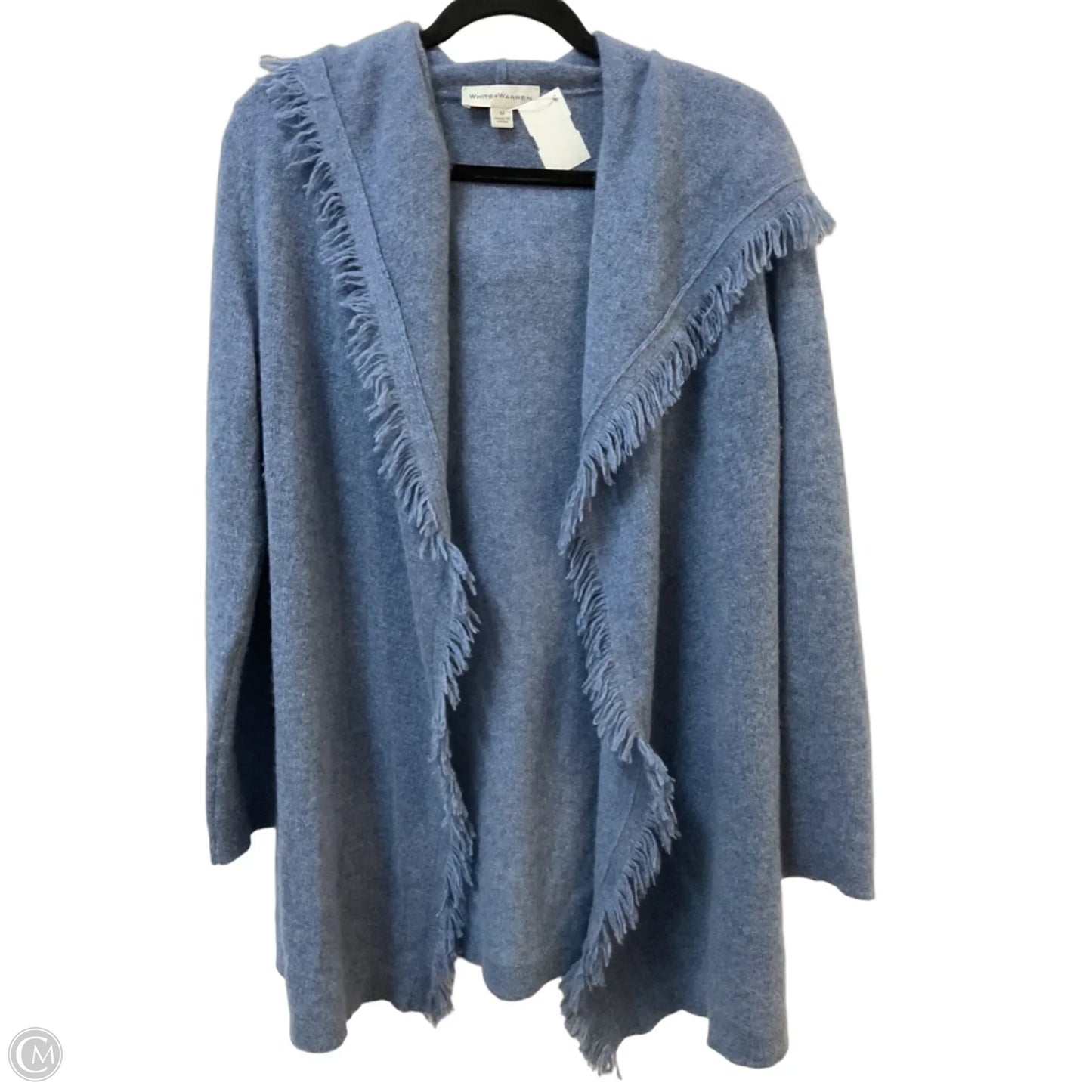 Sweater Cardigan Cashmere By White And Warren In Blue, Size: M