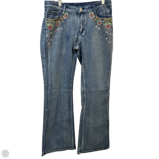 Jeans Flared By Boston Proper In Blue Denim, Size: 12