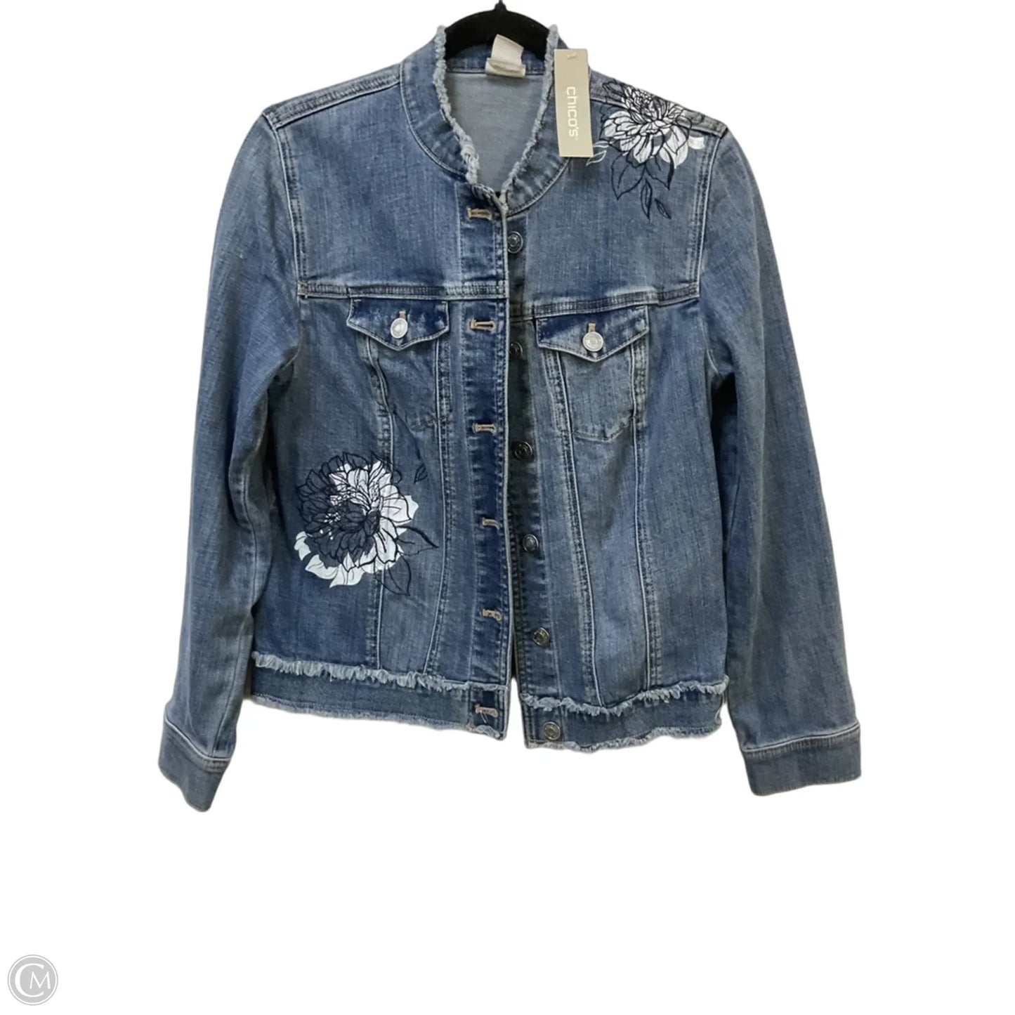Jacket Denim By Chicos In Blue Denim, Size: S