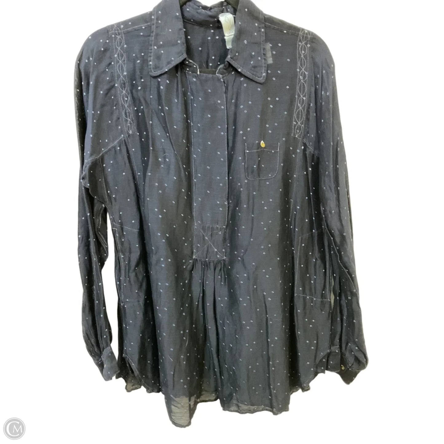 Blouse Long Sleeve By Joie In Navy, Size: S