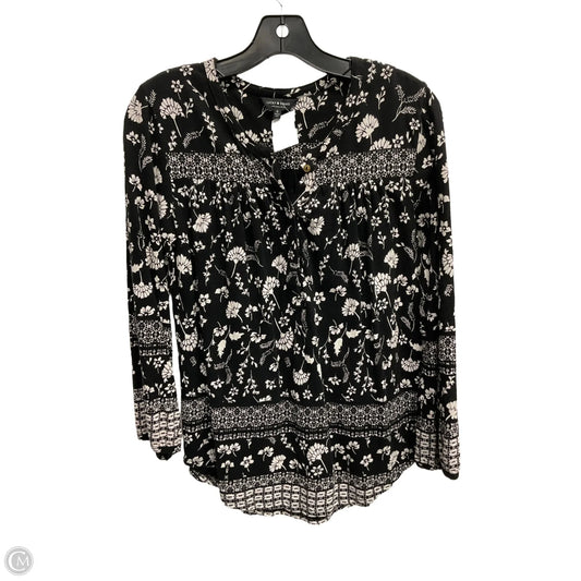 Top 3/4 Sleeve By Lucky Brand In Black & Cream, Size: S