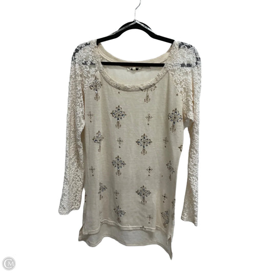 Top Long Sleeve By Miss Me In Cream, Size: Xl