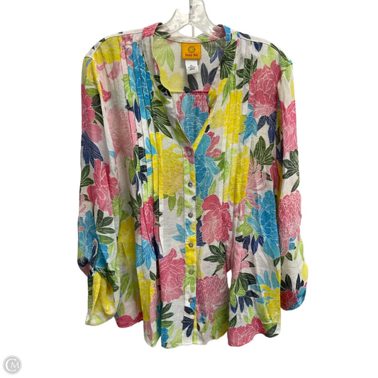 Blouse 3/4 Sleeve By Ruby Rd In Floral Print, Size: Xl