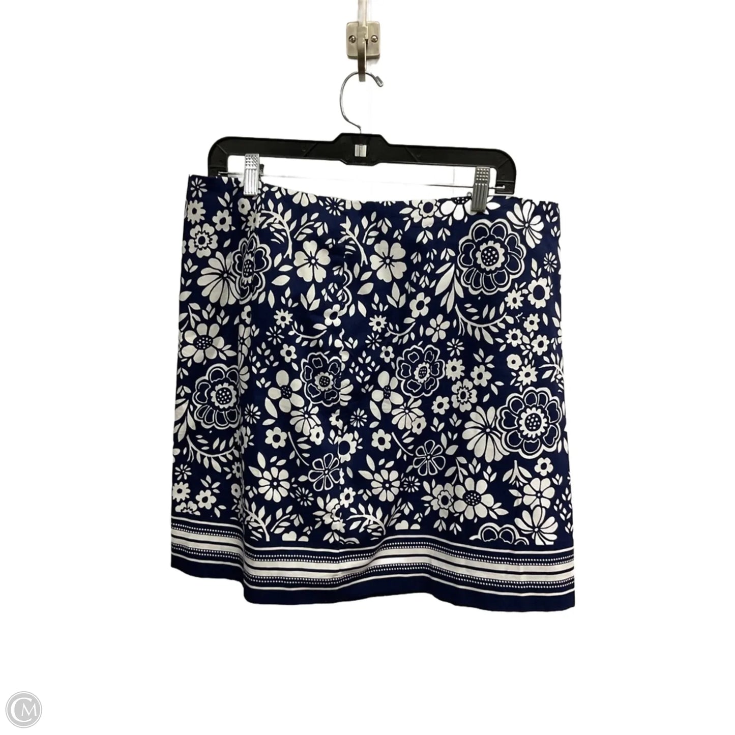 Skirt Mini & Short By Talbots In Blue & White, Size: 18