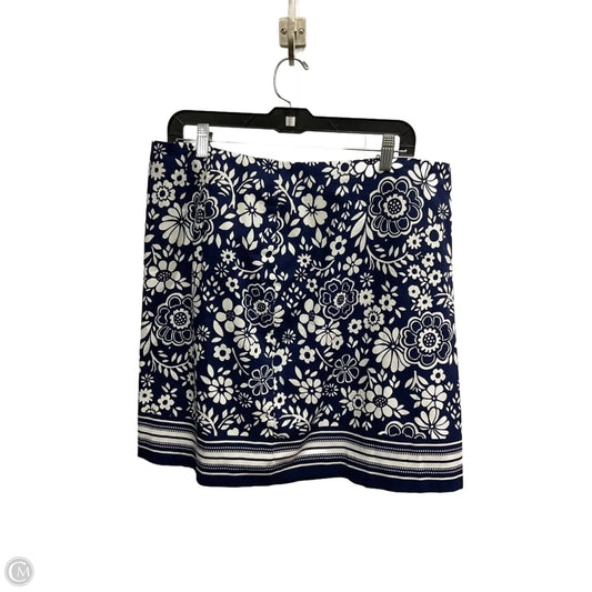 Skirt Mini & Short By Talbots In Blue & White, Size: 18