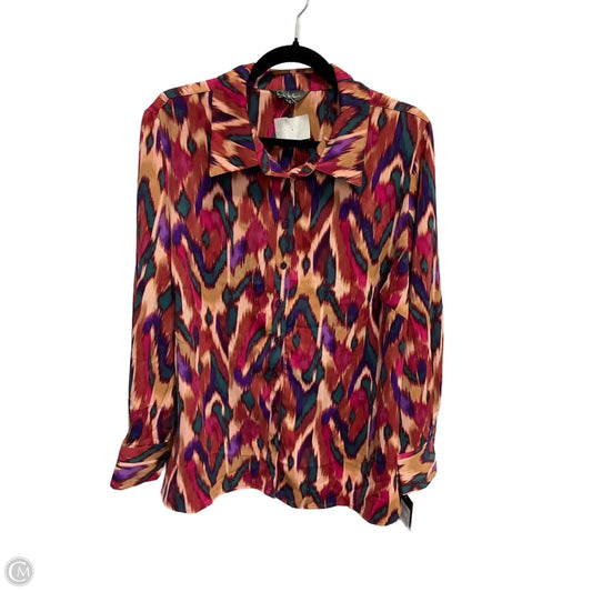 Blouse Long Sleeve By Nicole By Nicole Miller In Multi-colored, Size: 2x