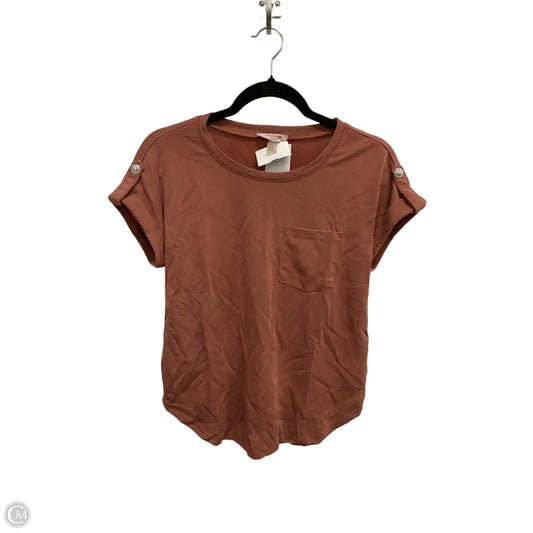 Top Short Sleeve By Cable And Gauge In Orange, Size: Xs