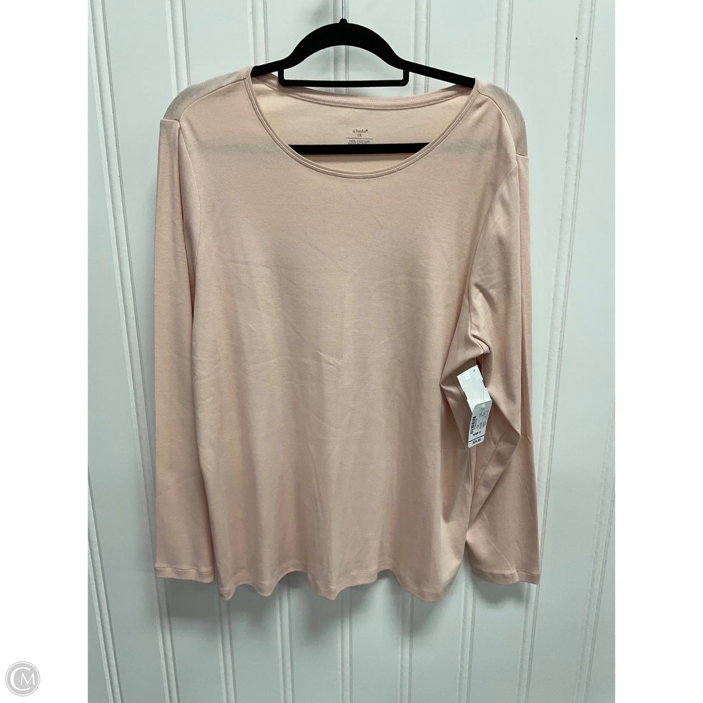 Top Long Sleeve Basic By Cj Banks In Pink, Size: 1x