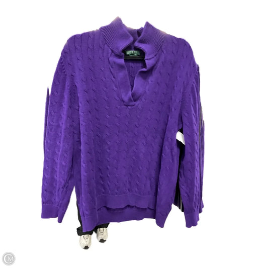 Sweater By Lauren By Ralph Lauren In Purple, Size: 3x