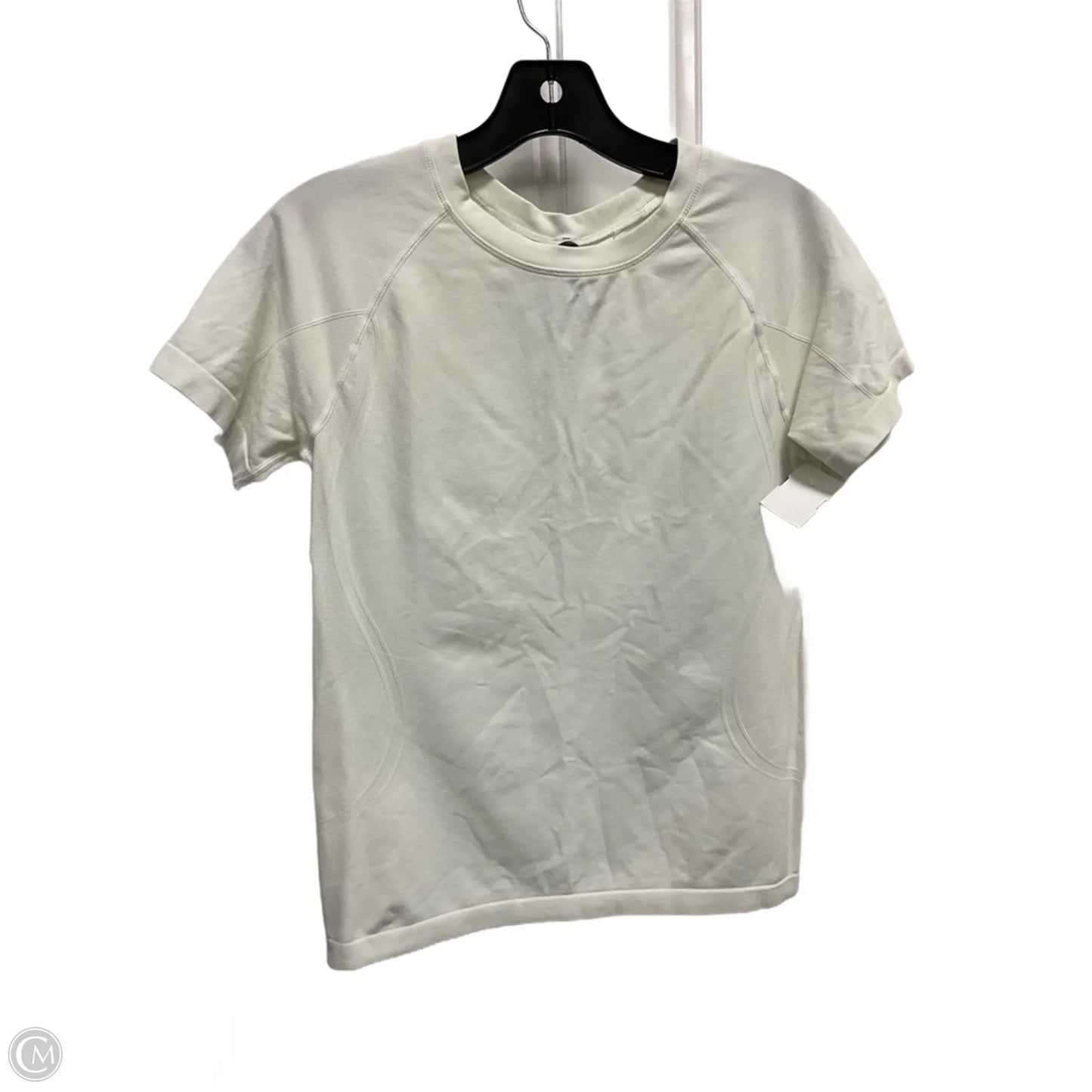 Athletic Top Short Sleeve By Lululemon In White, Size: S