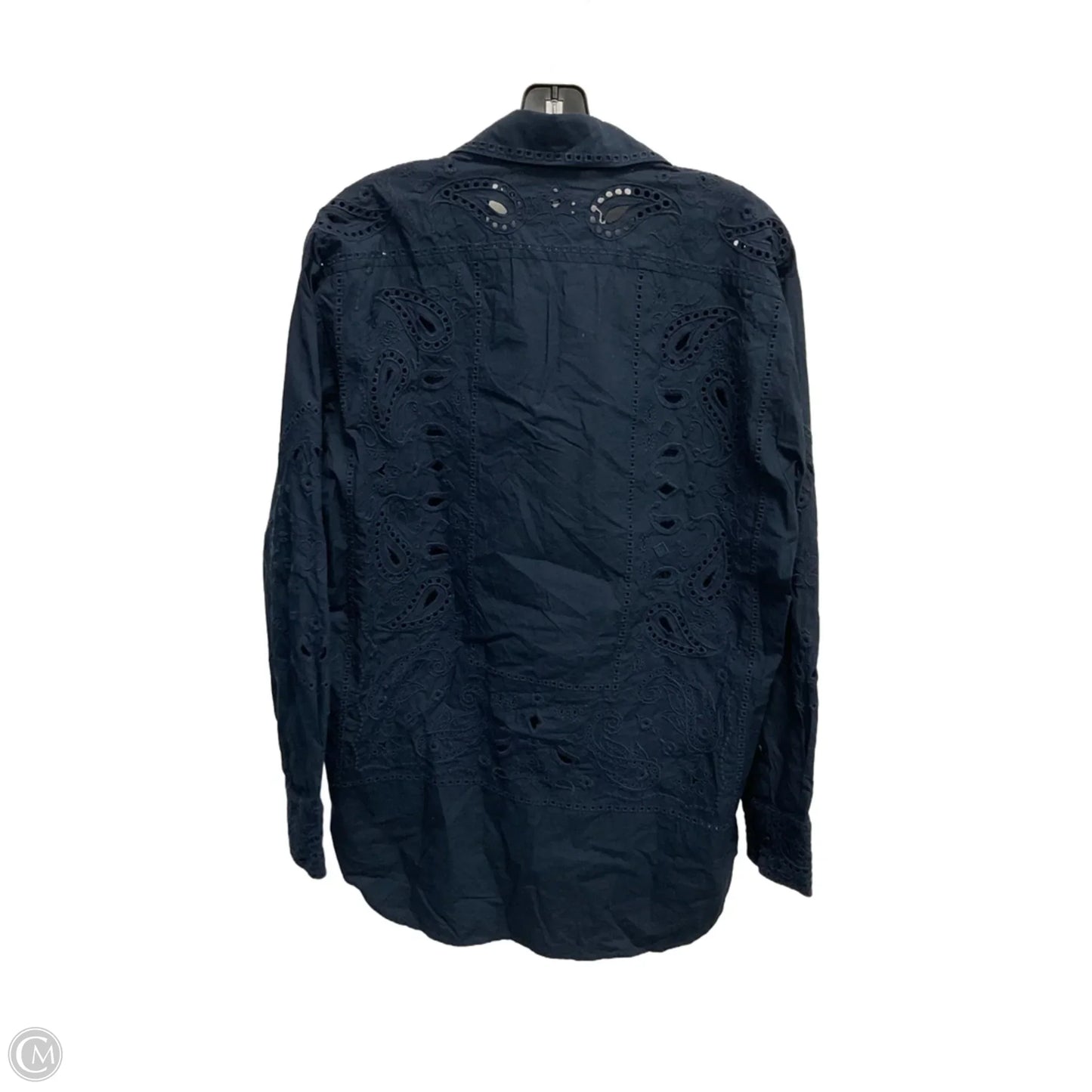 Blouse Long Sleeve By Rag And Bone In Navy, Size: M