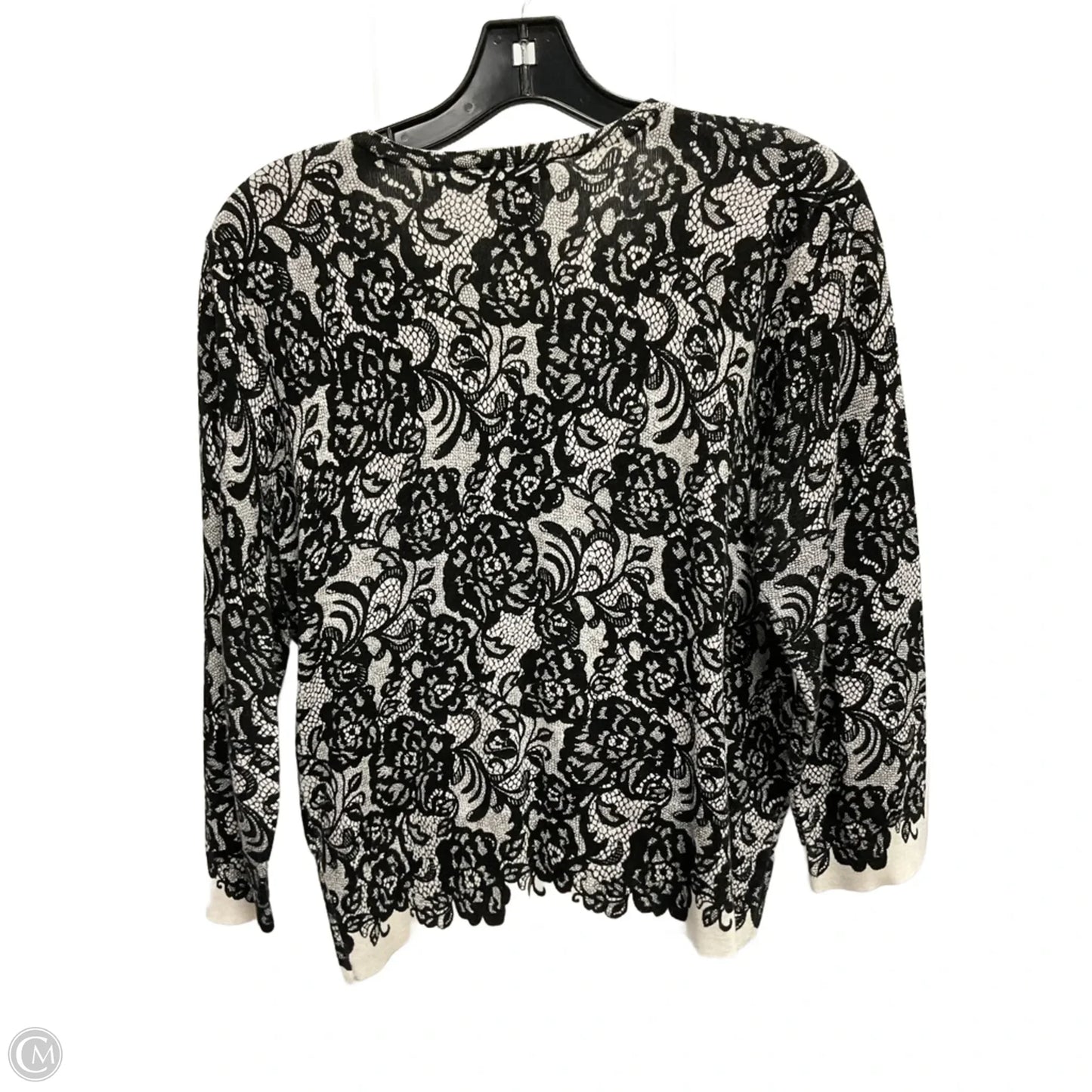 Cardigan By White House Black Market In Black & White, Size: L