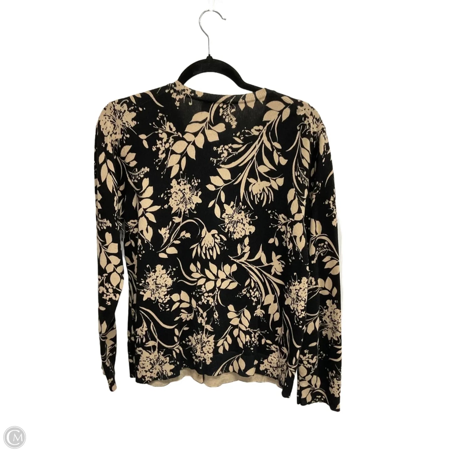 Cardigan By Karen Scott In Black & Tan, Size: L