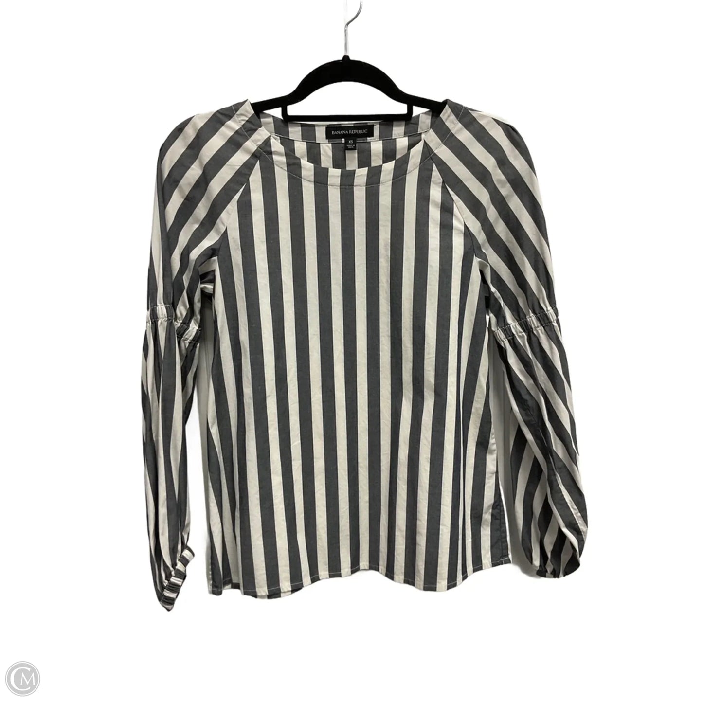 Top Long Sleeve By Banana Republic In Striped Pattern, Size: Xs