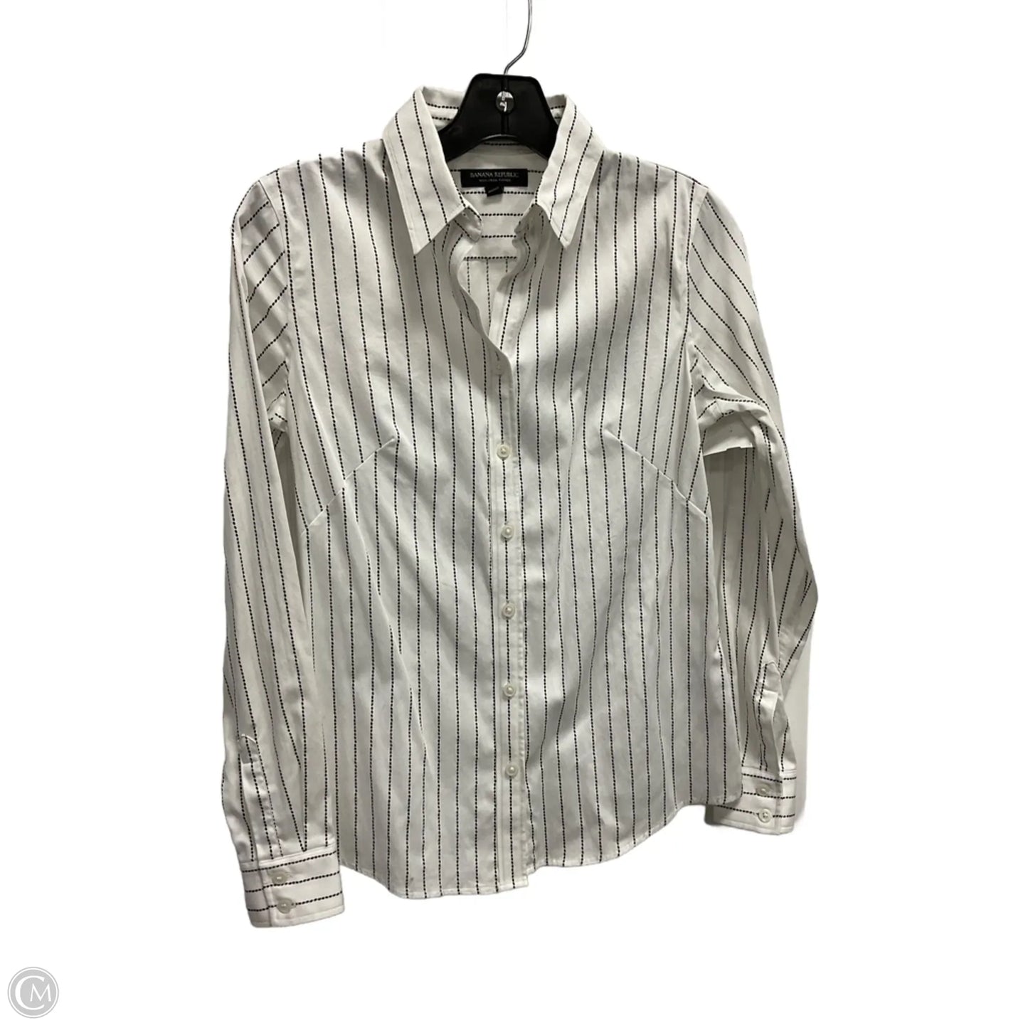 Blouse Long Sleeve By Banana Republic In Striped Pattern, Size: S