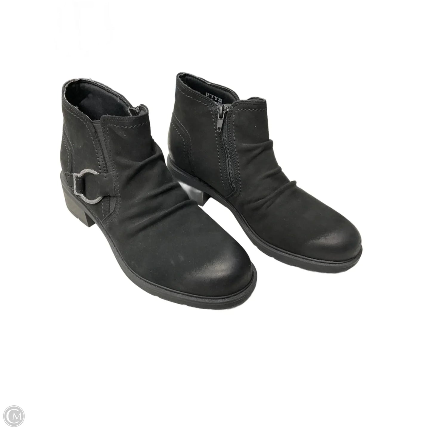 Boots Ankle Flats By Clarks In Black, Size: 9