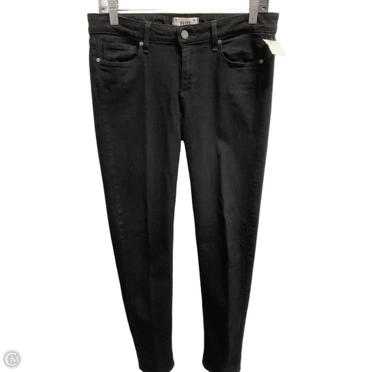 Jeans Skinny By Paige In Black Denim, Size: 8