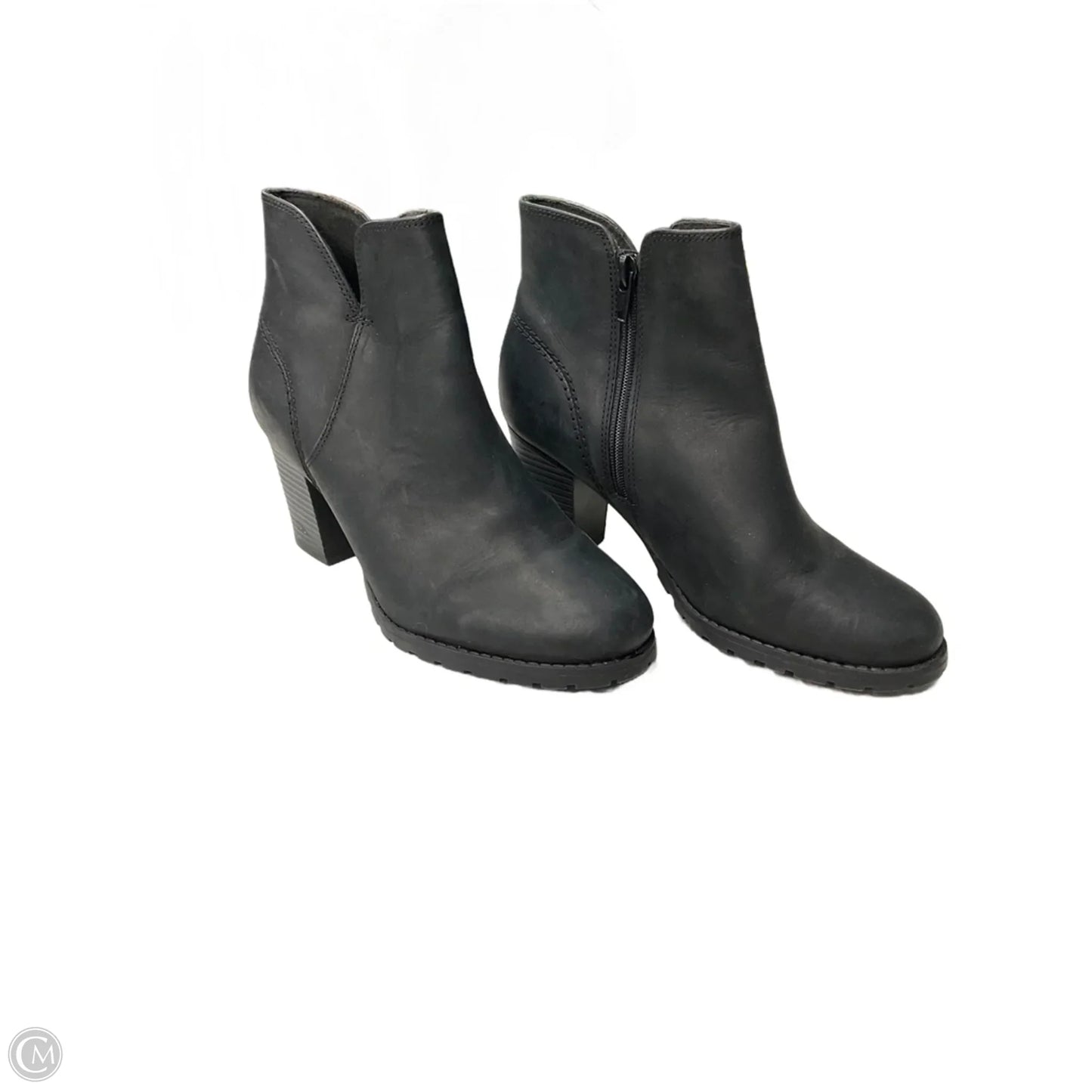 Boots Ankle Heels By Clarks In Black, Size: 6.5