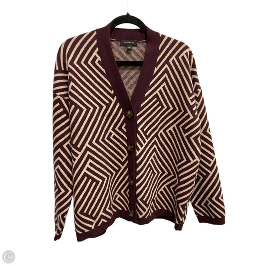 Sweater Cardigan By Ann Taylor In Geometric Pattern, Size: L