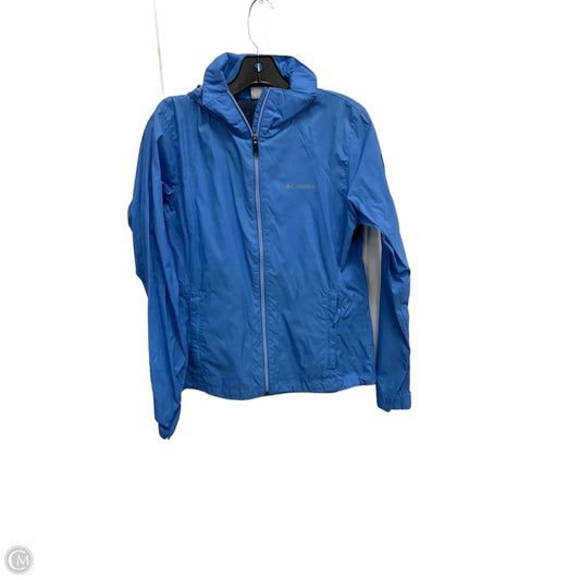 Jacket Windbreaker By Columbia In Blue, Size: M