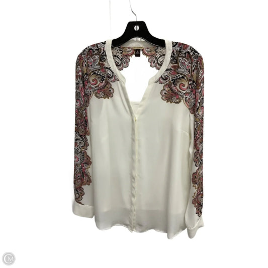 Blouse Long Sleeve By Dana Buchman In Multi-colored, Size: M