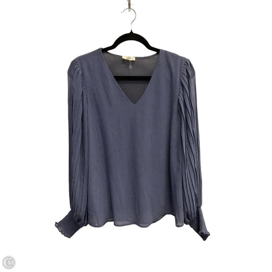 Blouse Long Sleeve By Entro In Blue, Size: S