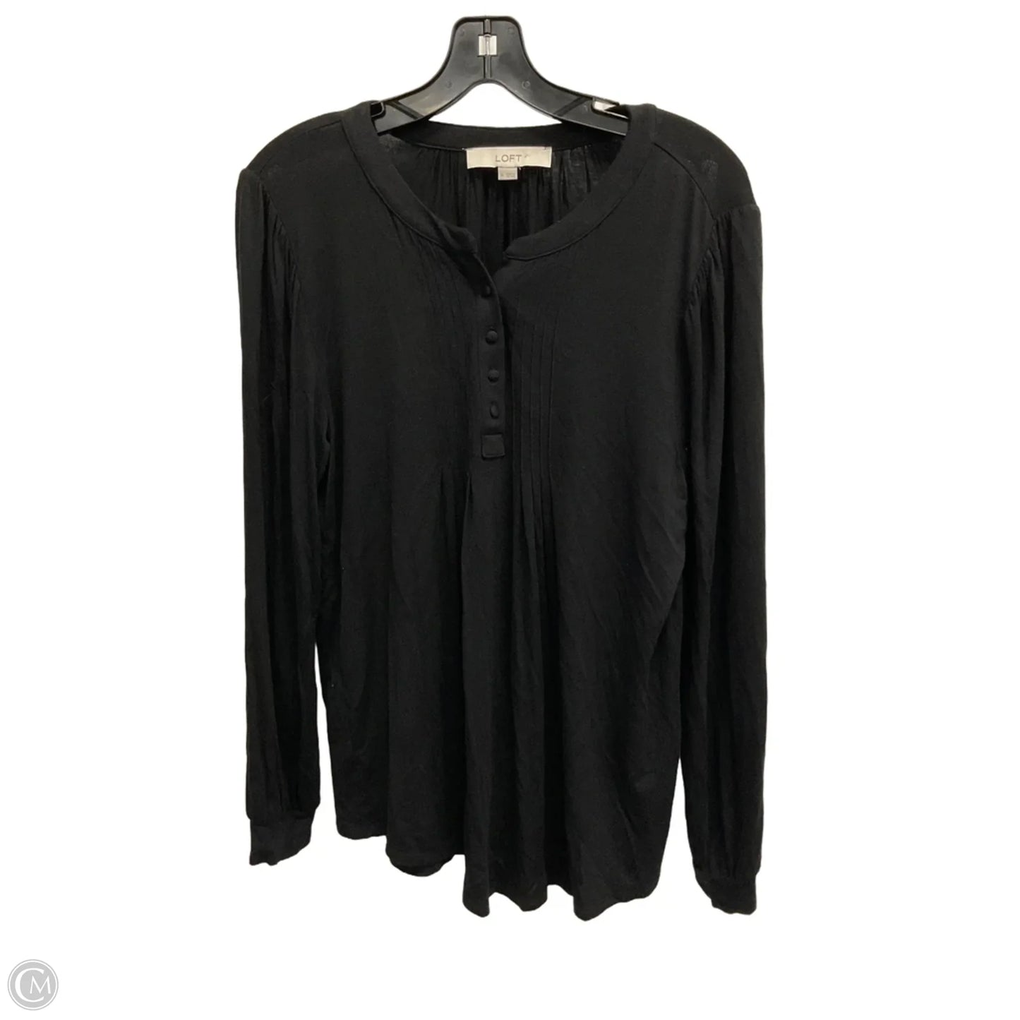 Top Long Sleeve By Loft In Black, Size: M