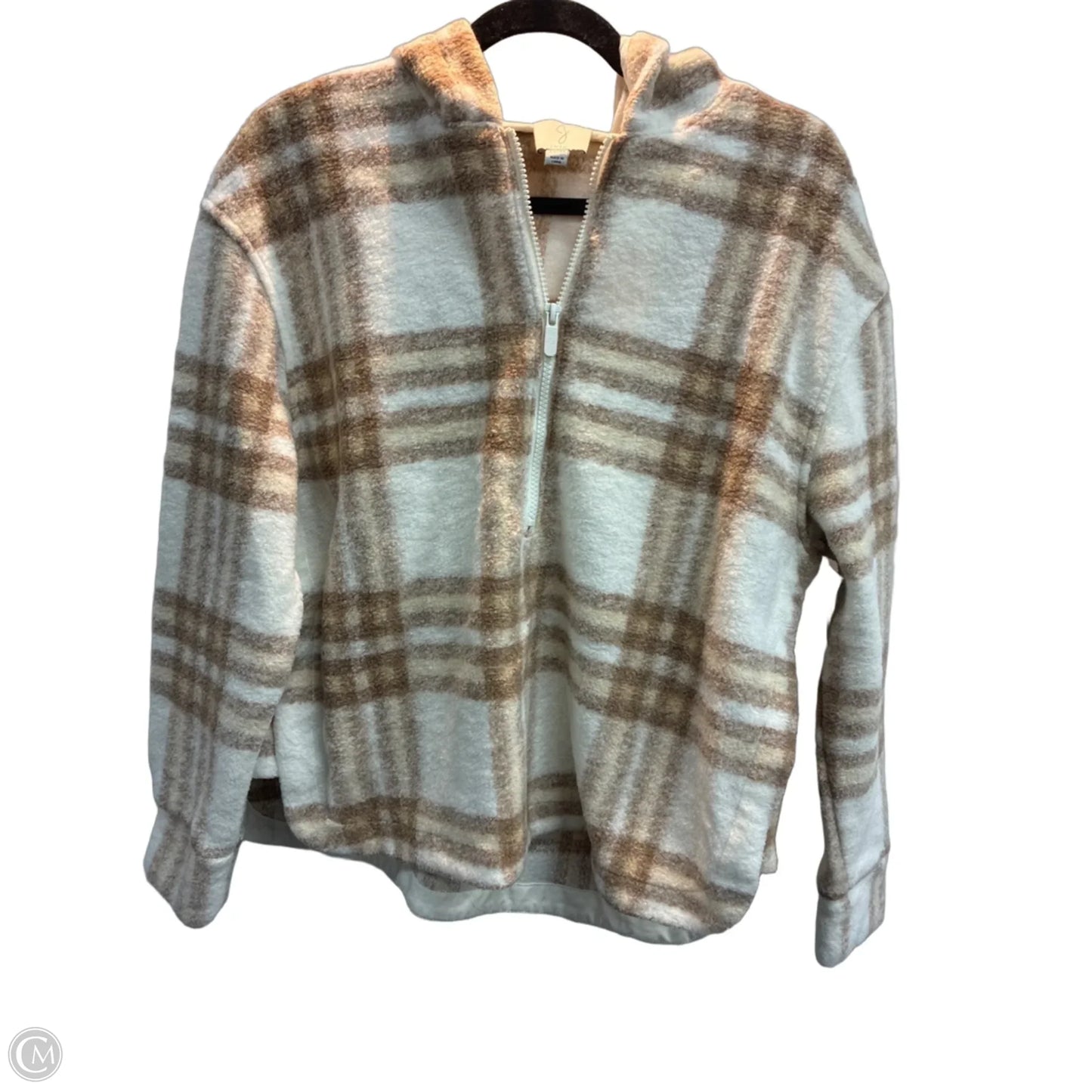 Sweatshirt Hoodie By Joie In Plaid Pattern, Size: Xs