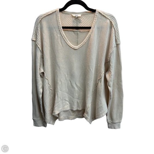 Top Long Sleeve By Easel In Tan, Size: M
