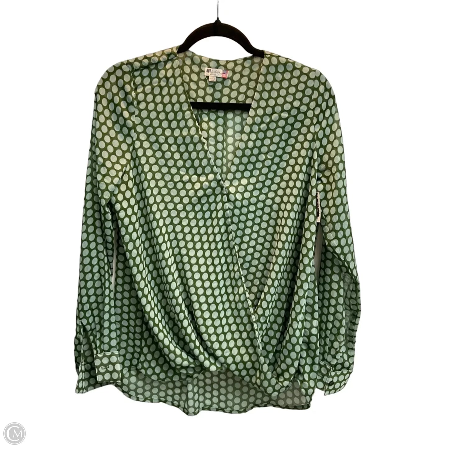 Top Long Sleeve By Kut In Polkadot Pattern, Size: M