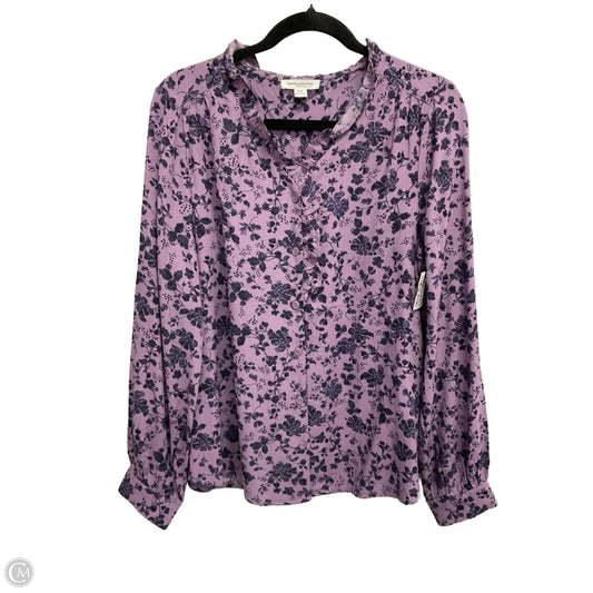 Blouse Long Sleeve By Beachlunchlounge In Purple, Size: M