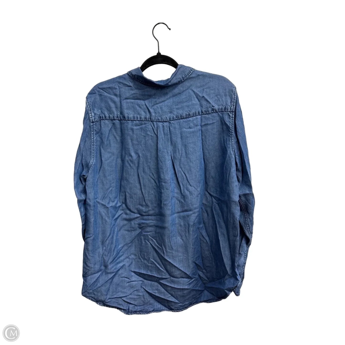 Top Long Sleeve By Levis In Blue Denim, Size: L