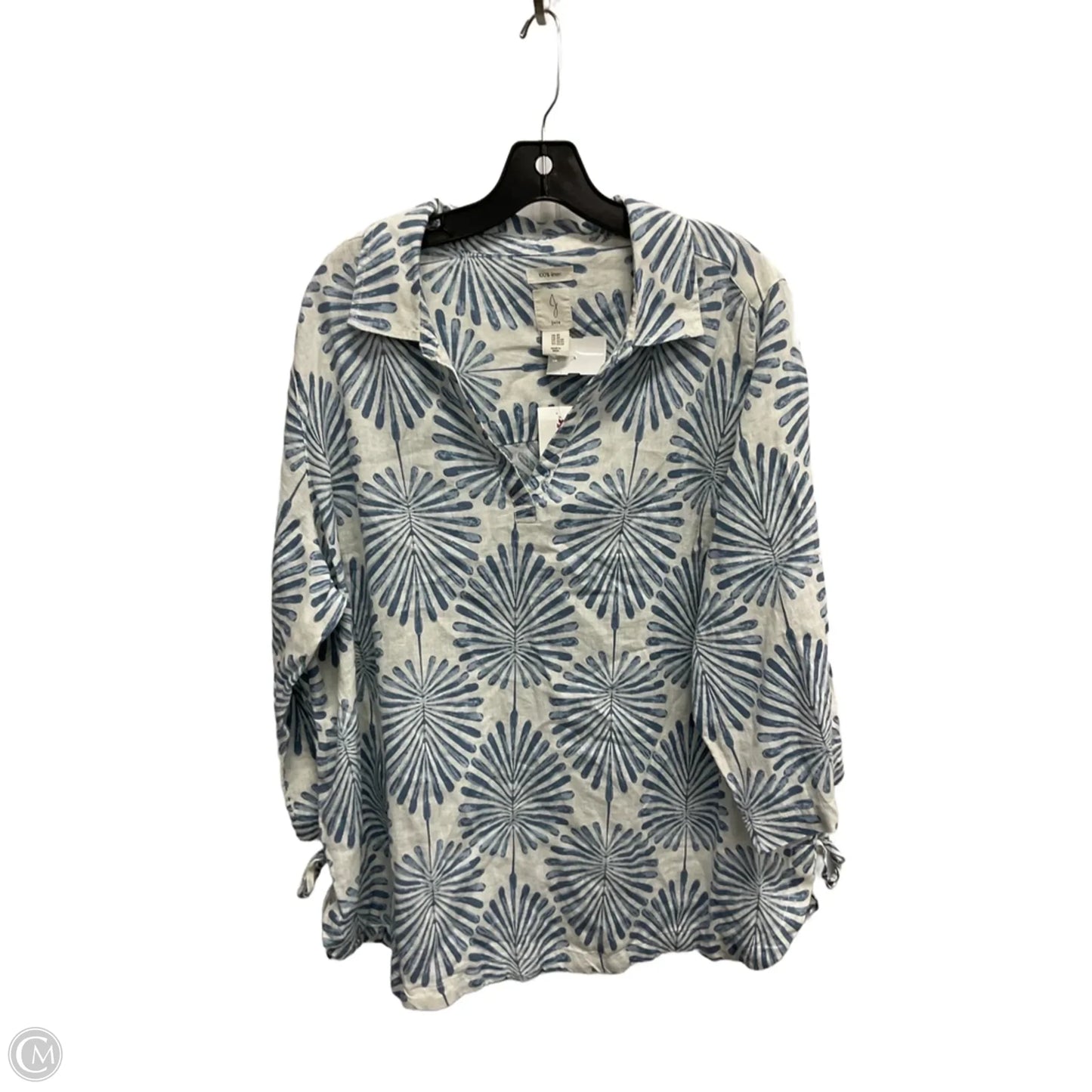Top Long Sleeve By Joie In Blue & White, Size: 2x