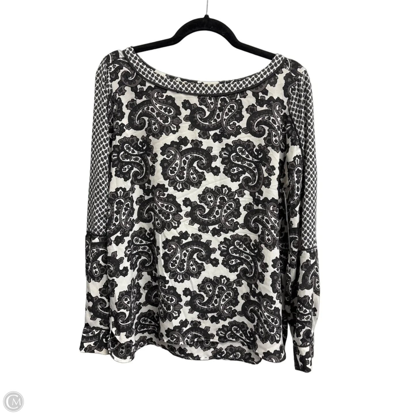 Blouse Long Sleeve By Loft In Paisley Print, Size: Lp