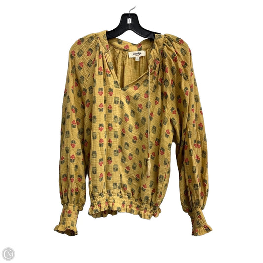 Top Long Sleeve By Porridge In Gold, Size: M