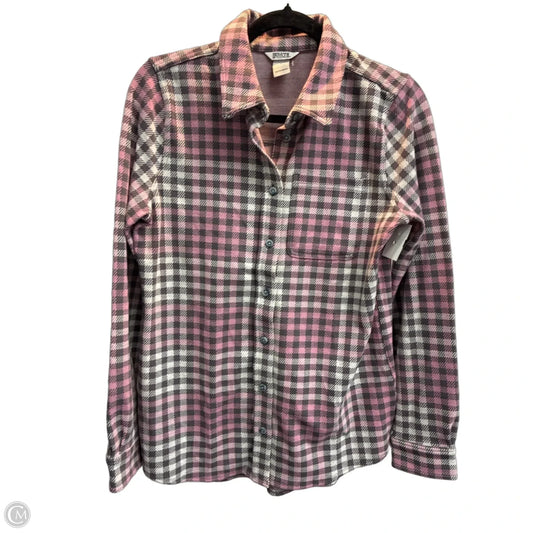 Blouse Long Sleeve By Duluth Trading In Checkered Pattern, Size: S
