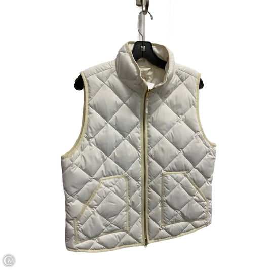 Vest Puffer & Quilted By J. Crew In White, Size: L