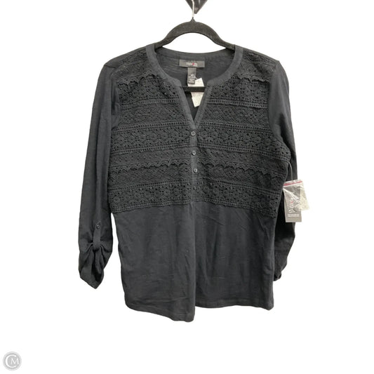 Top 3/4 Sleeve By Style And Company In Black, Size: Mp