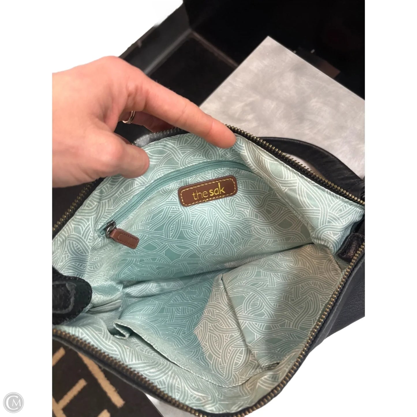 Handbag Leather By The Sak, Size: Medium