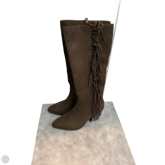 Boots Knee Heels By Time And Tru In Brown, Size: 8
