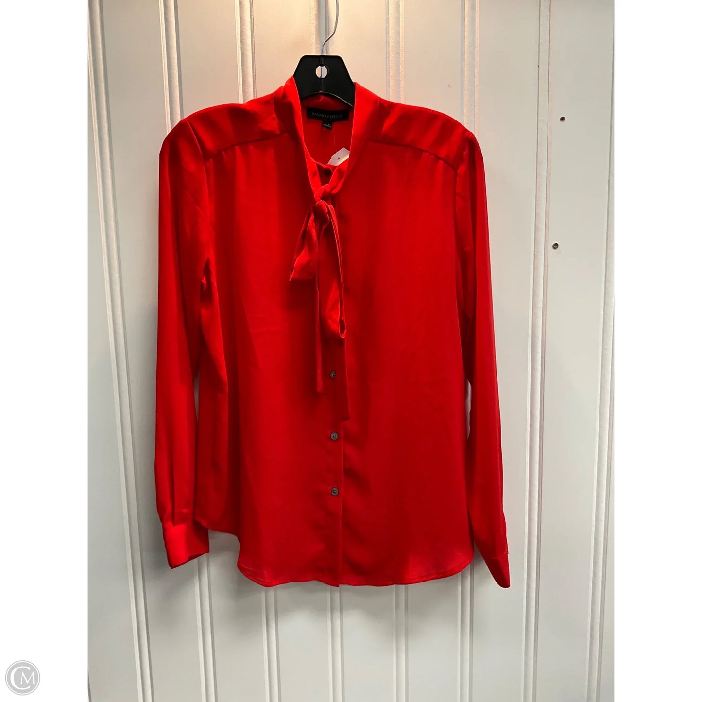 Blouse Long Sleeve By Banana Republic In Red, Size: Xs