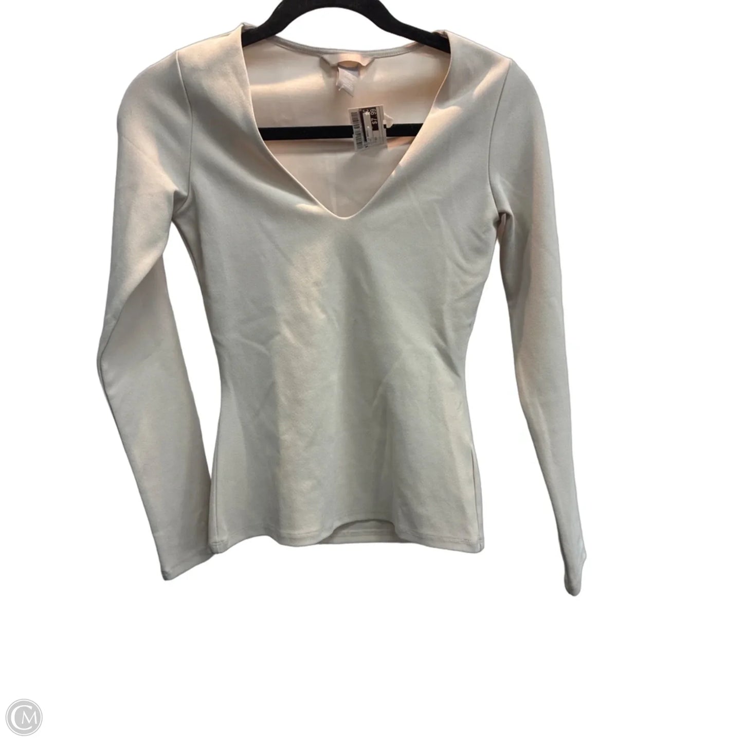 Top Long Sleeve Basic By H&m In Cream, Size: Xs