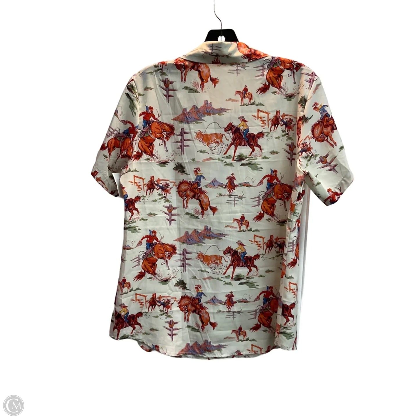 Blouse Short Sleeve By Clothes Mentor In Animal Print, Size: S