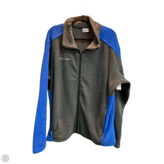 Jacket Fleece By Columbia In Blue & Grey, Size: Xxl