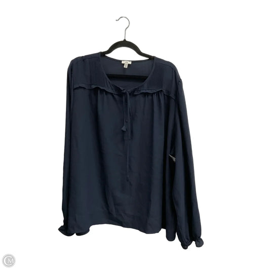 Blouse Long Sleeve By Joie In Navy, Size: Xxl