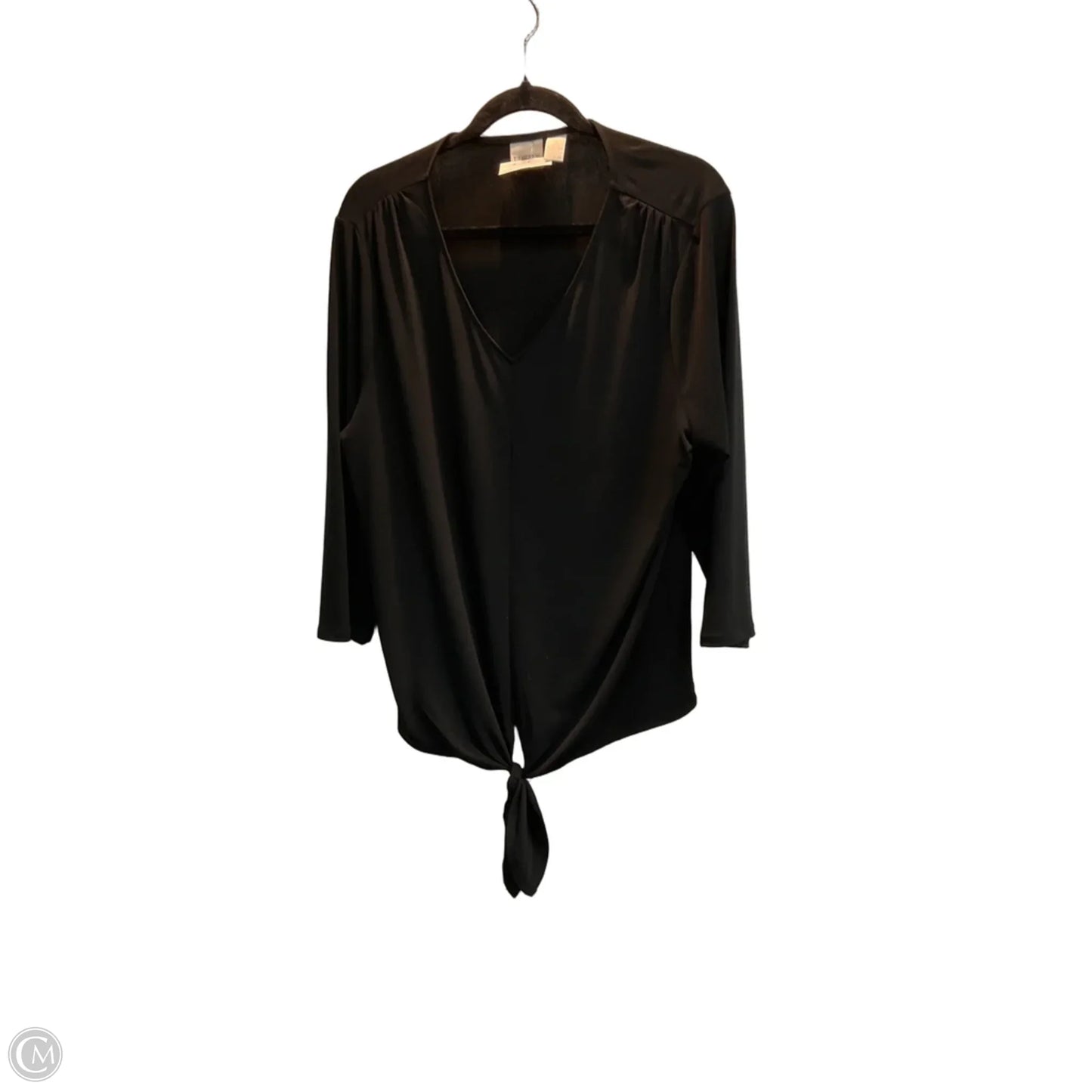 Top 3/4 Sleeve By Chicos In Black, Size: Xl