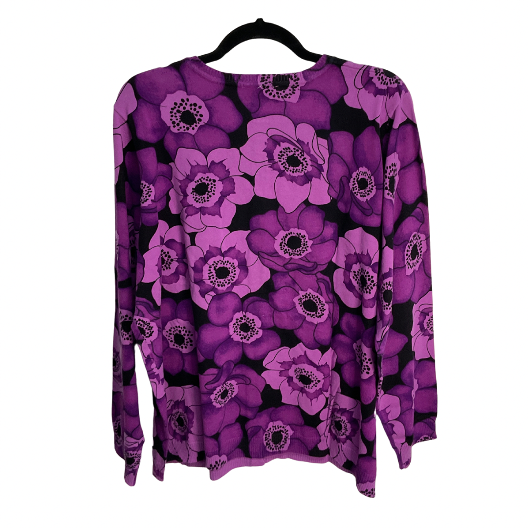 Cardigan By Isaac Mizrahi Live Qvc In Purple, Size: 2x