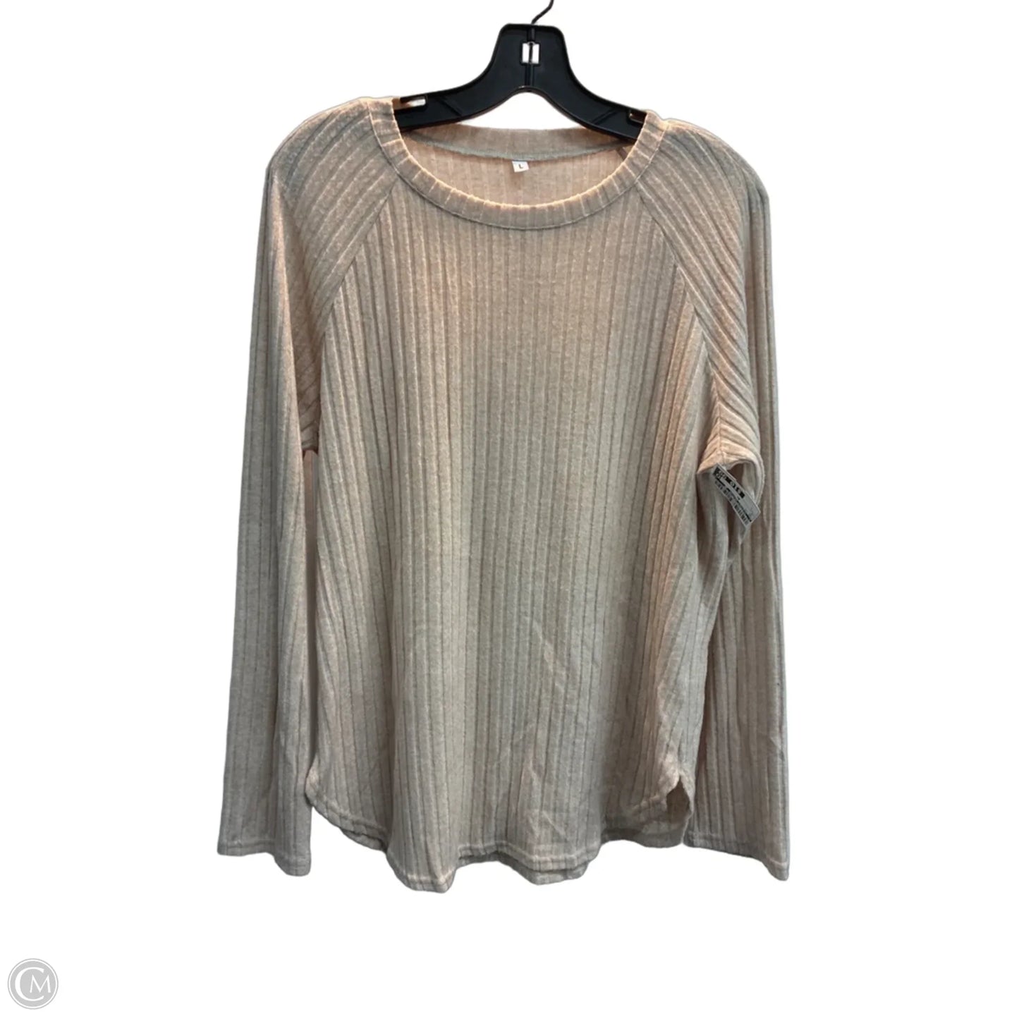 Top Long Sleeve By Clothes Mentor In Tan, Size: L