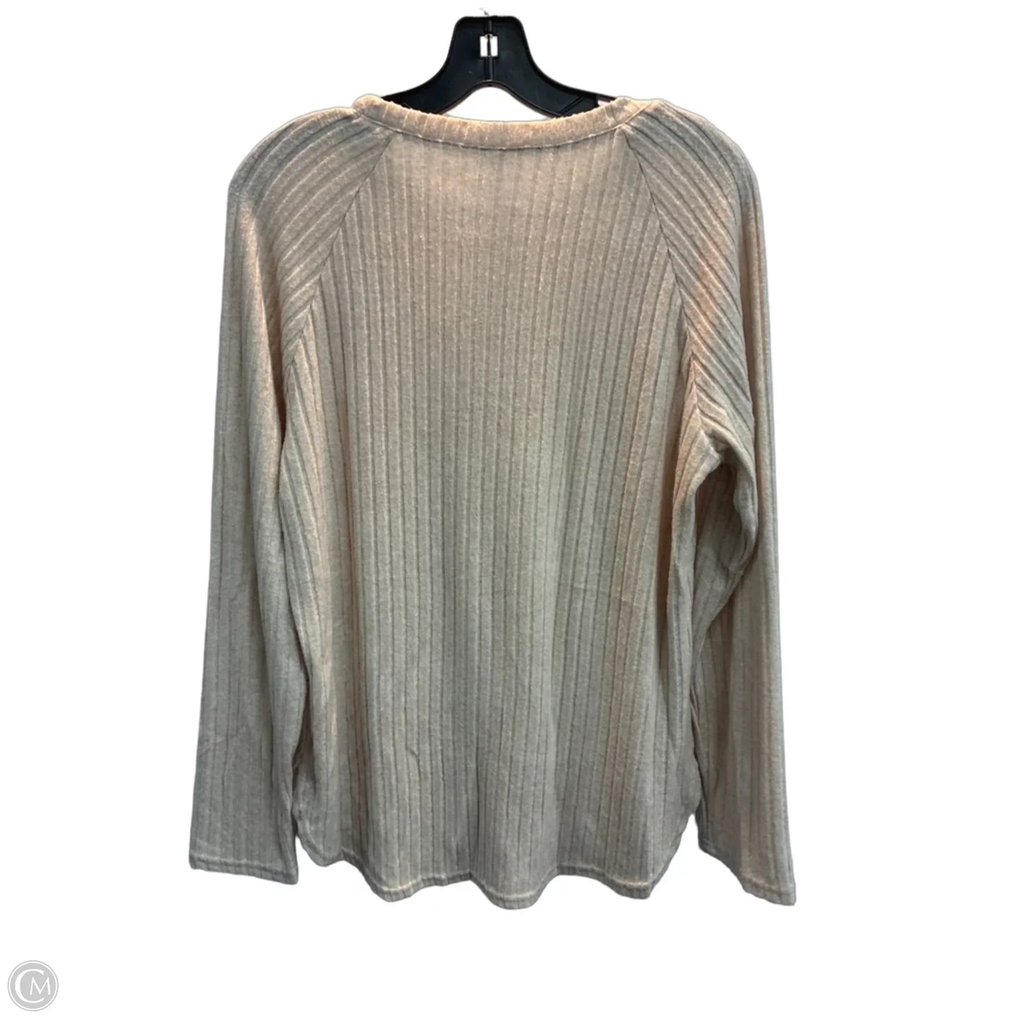 Top Long Sleeve By Clothes Mentor In Tan, Size: L