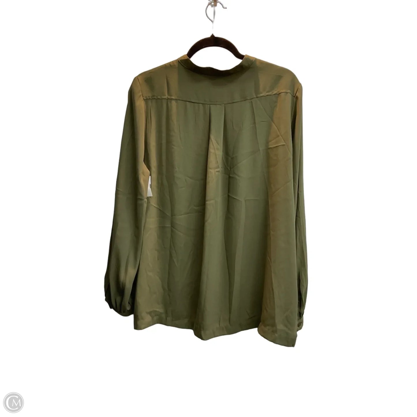 Blouse Long Sleeve By White House Black Market In Green, Size: L